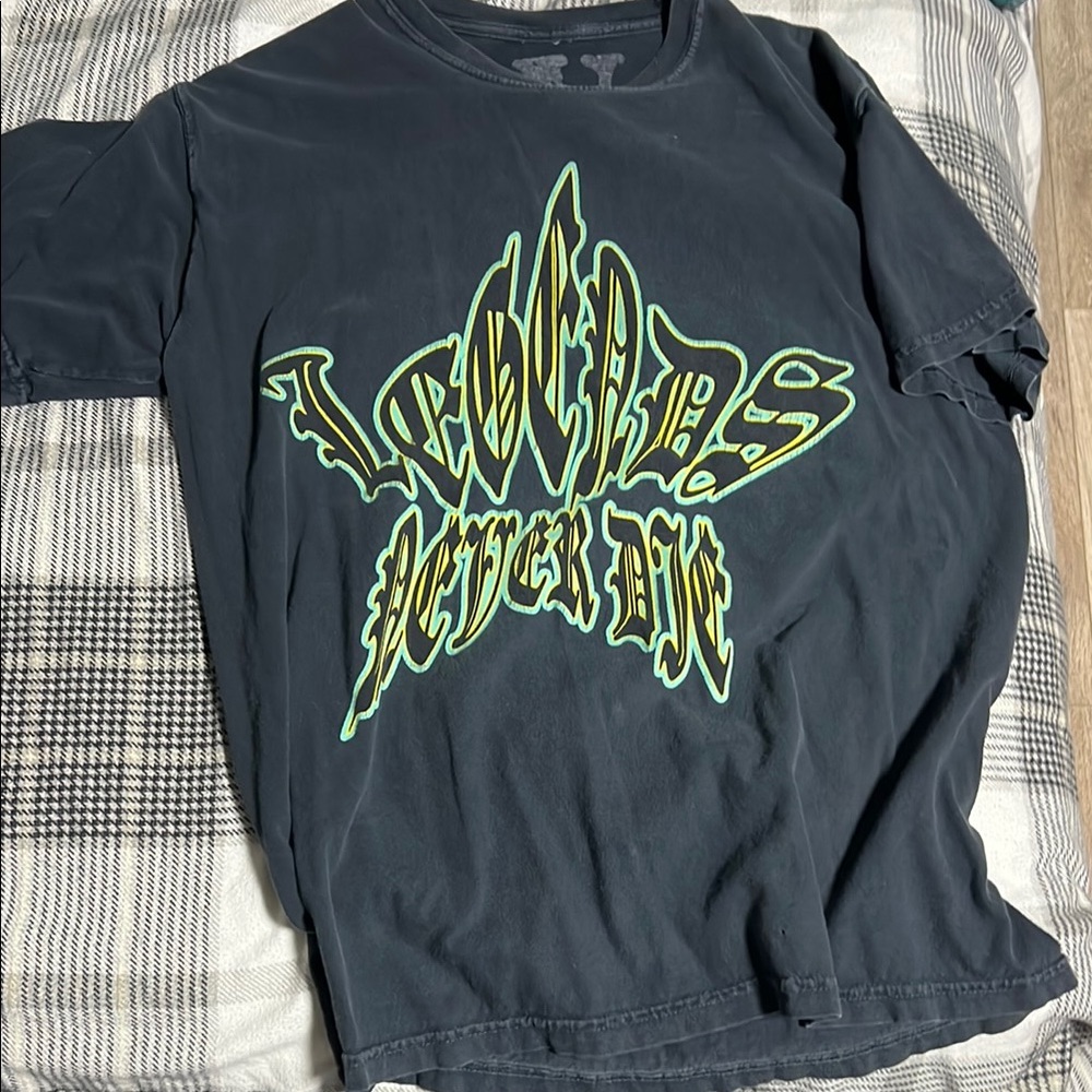 Black Graphic T-Shirt with Legends Print